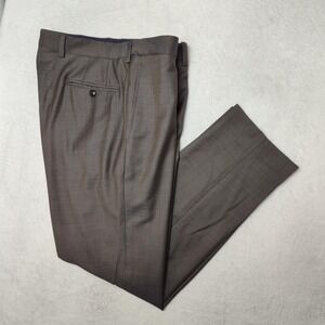 Ted Baker Dress Pants Mens 36x32 Brown Jefferson Pant Slim Tapered Wool